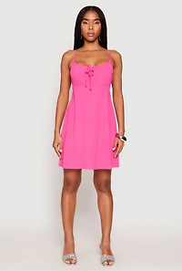 Tie Front Keyhole Cami Dress