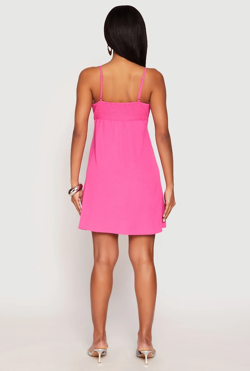 Tie Front Keyhole Cami Dress