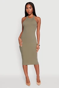 Womens Racerback Midi Tank Dress,