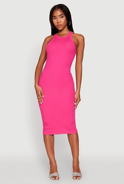 Womens Racerback Midi Tank Dress, M