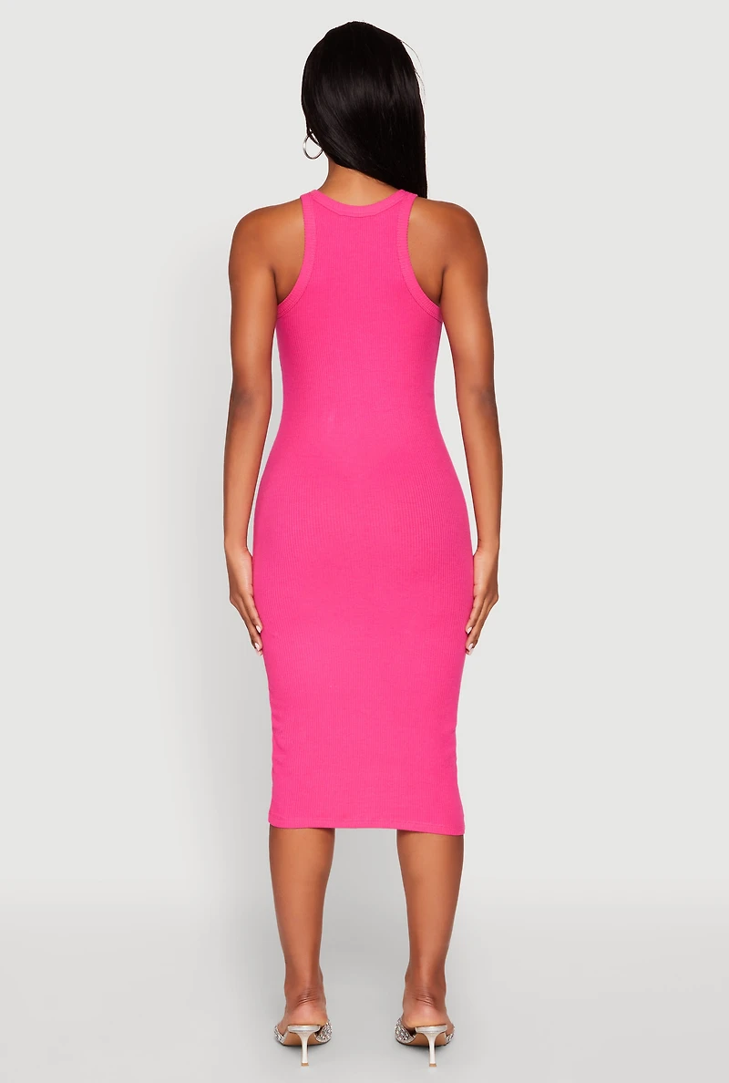 Womens Racerback Midi Tank Dress, M