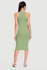 Rib Knit Racerback Tank Midi Dress