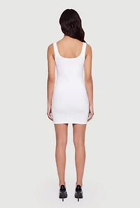 Double Layered Square Neck Mini Dress