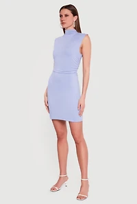 Sleeveless Mock Neck Mini Dress