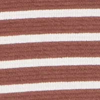 Square Neck Faux Button Striped Midi Dress