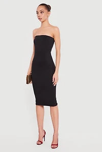 Solid Midi Tube Dress