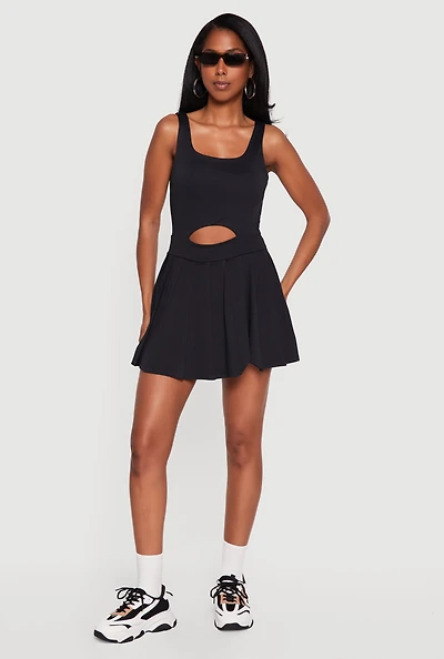 Keyhole Detail Pleated Tennis Dress