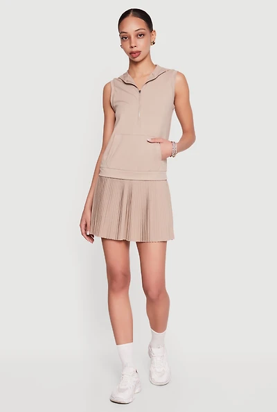 Sleeveless Hooded Mini Skater Dress