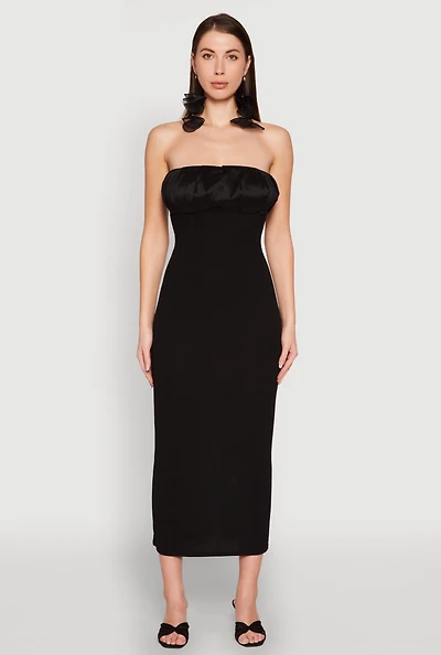 Womens Empire Waist Slit Back Maxi Dress,