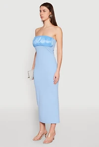 Womens Empire Waist Slit Back Maxi Dress, L