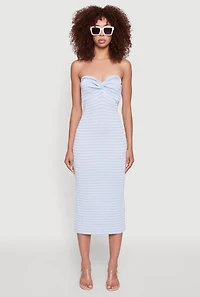 Sweetheart Strapless Striped Tube Dress