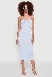Sweetheart Strapless Striped Tube Dress