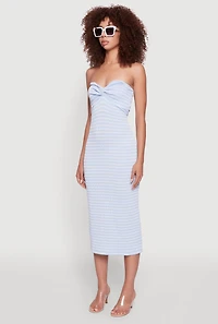 Sweetheart Strapless Striped Tube Dress