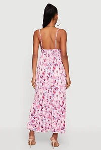 Tie Dye Ruffle Hem Maxi Sundress