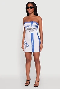 Womens NYC Brooklyn College 1986 Fishnet Tube Dress, Multi, Size L