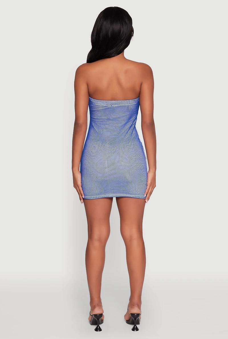 Womens NYC Brooklyn College 1986 Fishnet Tube Dress, Multi, Size L