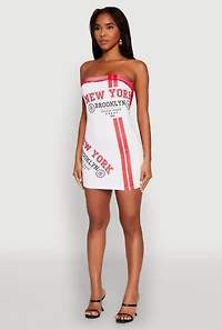 Womens NYC Brooklyn College 1986 Fishnet Tube Dress, Multi, Size XL