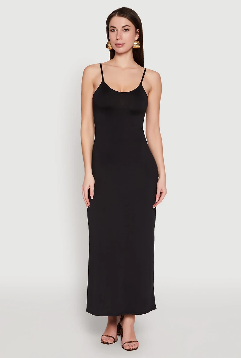 Womens Scoop Neck Cami Maxi Dress,
