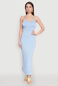 Womens Scoop Neck Cami Maxi Dress,