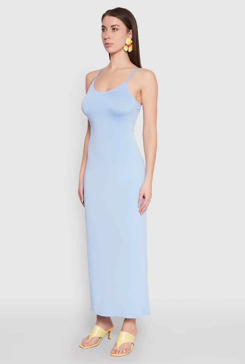Womens Scoop Neck Cami Maxi Dress,