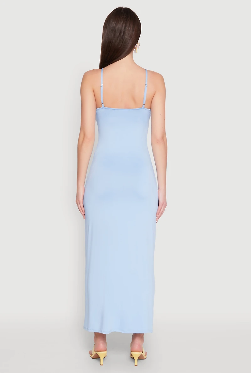 Womens Scoop Neck Cami Maxi Dress,