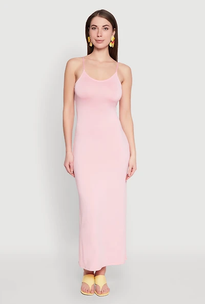 Womens Scoop Neck Cami Maxi Dress,