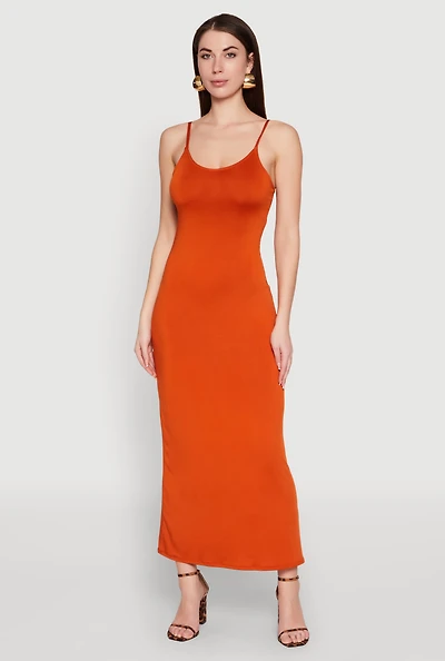Womens Scoop Neck Cami Maxi Dress,