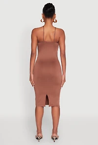 Womens Scoop Neck Cami Dress, Brown, Size L