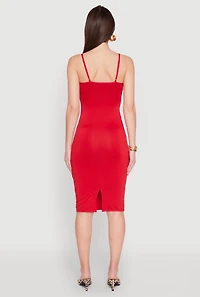 Womens Scoop Neck Cami Dress, Red, Size S