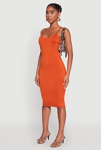Womens Scoop Neck Cami Dress, Orange, Size S