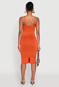 Womens Scoop Neck Cami Dress, Orange, Size S