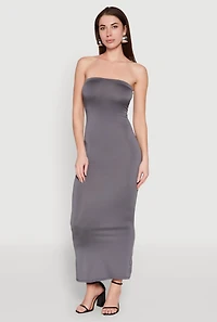 Slit Back Maxi Tube Dress