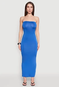 Slit Back Maxi Tube Dress