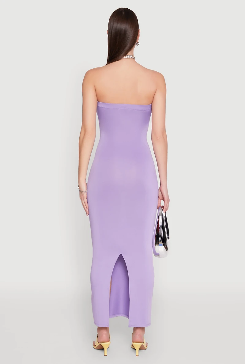 Slit Back Maxi Tube Dress