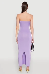 Slit Back Maxi Tube Dress