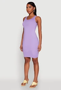 Womens Scoop Neck Tank Dress, Purple,