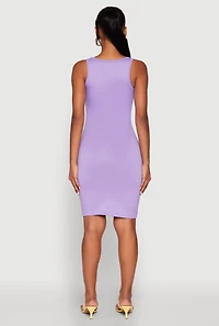 Womens Scoop Neck Tank Dress, Purple,