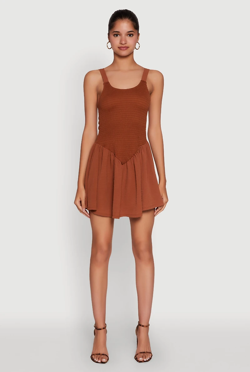 Chic Scoop Neck Sleeveless Skater Dress