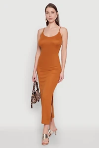 Side Slit V Neck Maxi Dress