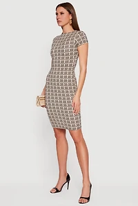 Greek Key Patterned T Shirt Dress