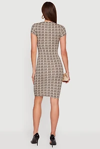 Greek Key Patterned T Shirt Dress