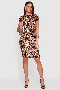 Leopard Print T Shirt Dress