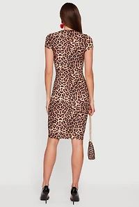 Leopard Print T Shirt Dress
