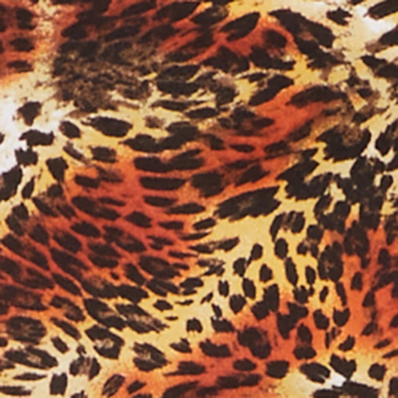 Animal Print Side Slit Drawstring Cut Out Midi Dress