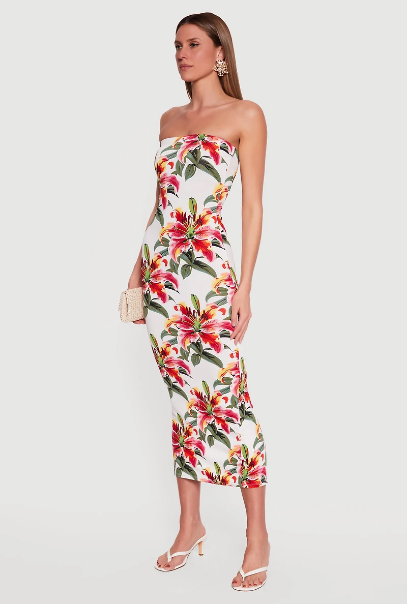 Floral Tube Maxi Dress