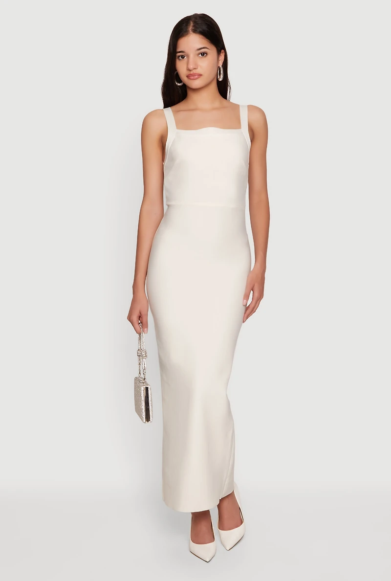 Sleeveless Open Back Maxi Dress with Zip