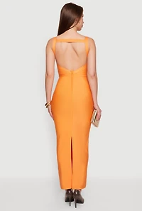 Sleeveless Open Back Maxi Dress with Zip