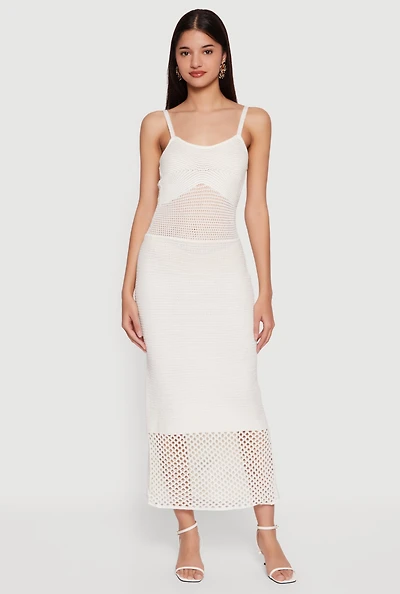 Sleeveless Side Slit Crochet Maxi Dress