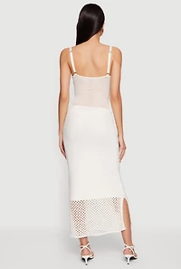 Sleeveless Side Slit Crochet Maxi Dress