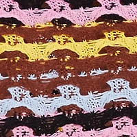 Striped Plunge Mini Crochet Dress